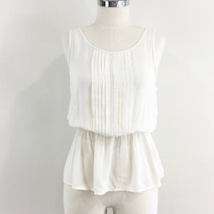 Anthropologie cream vanessa virginia pintuck tie open back blouse